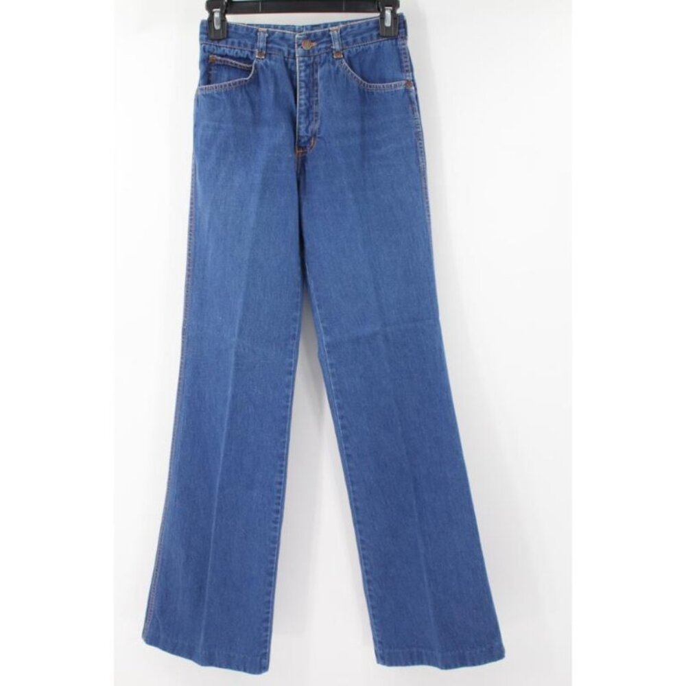 Vintage 70s Chemin de fer jeans Women's 24 high waist wide leg blue denim flared